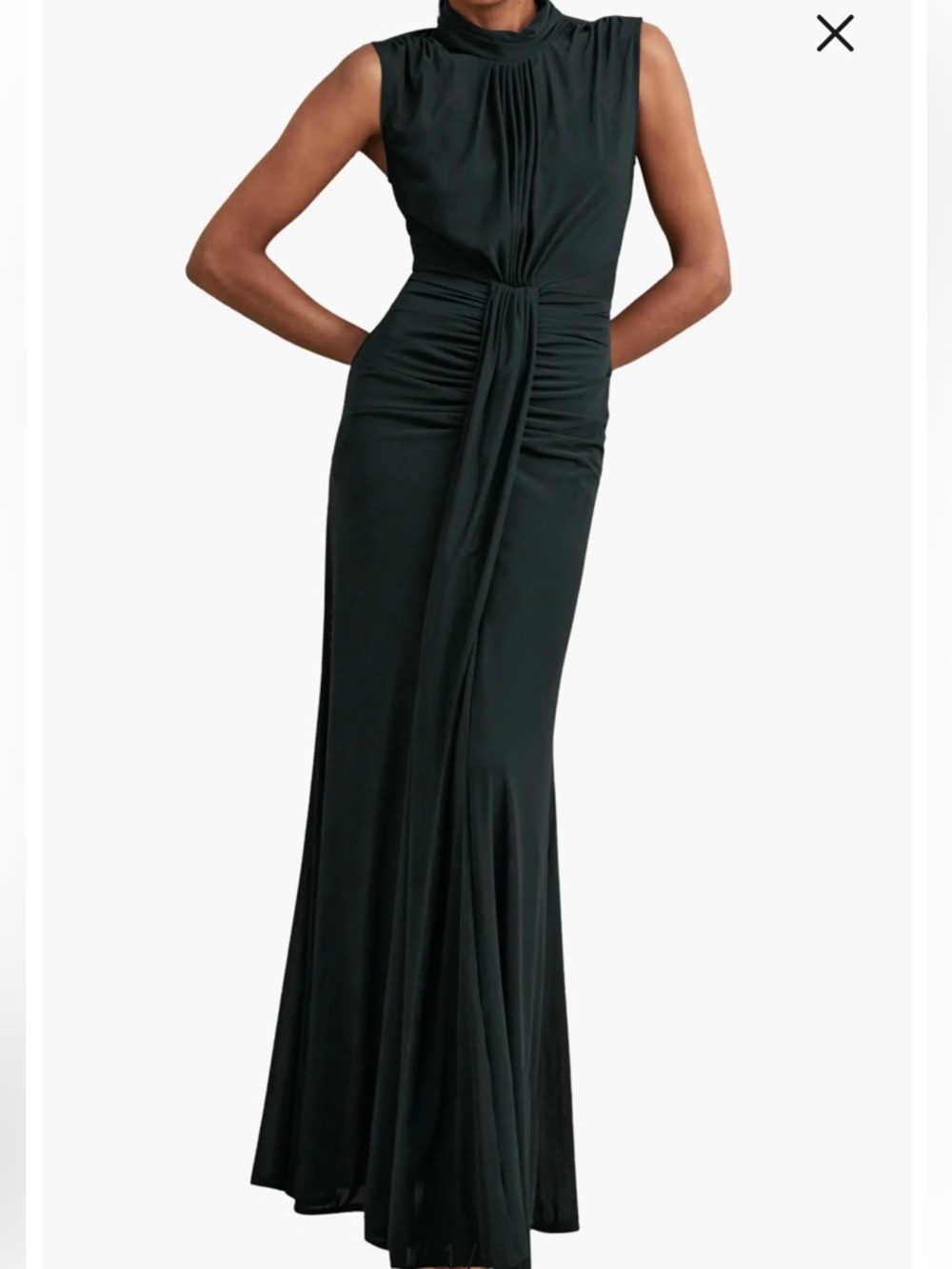 Reiss Daniella Drape & Ruched Detail Sleeveless Gown